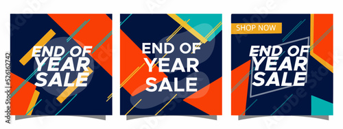 set of banners, year end sale social media post template