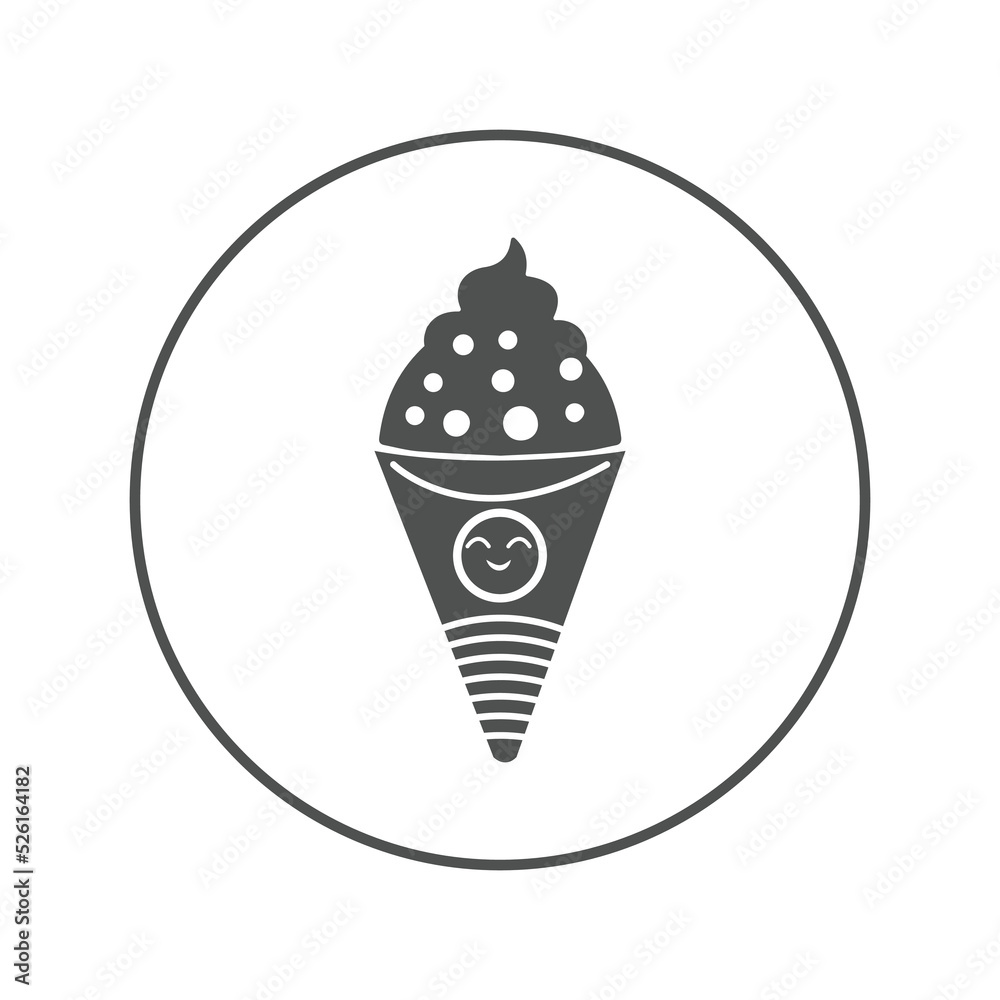 Sundae cone ice cream icon | Circle version icon |