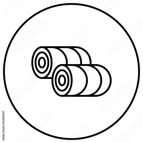 Hay Bale Line Icon