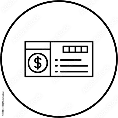 Cheque Line Icon