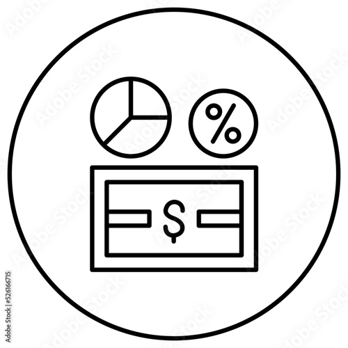 Money Margin Line Icon