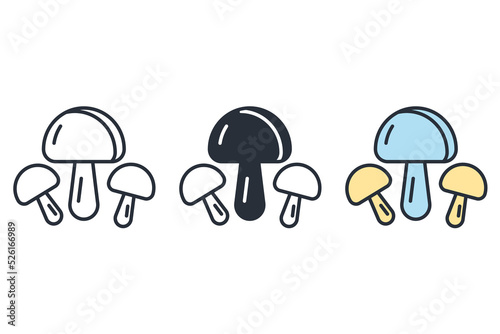 Mushroom icons  symbol vector elements for infographic web