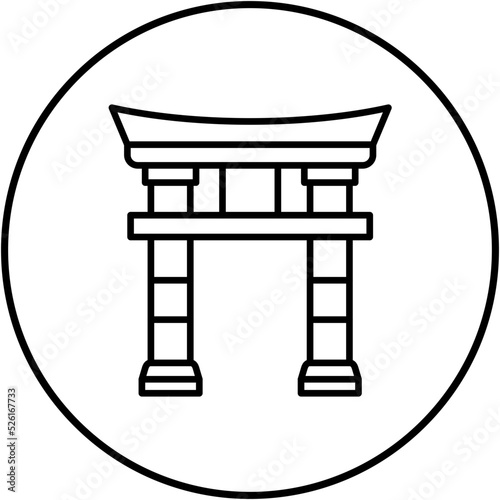 Torii Gate Line Icon