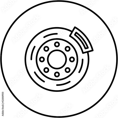 Brake Disc Line Icon
