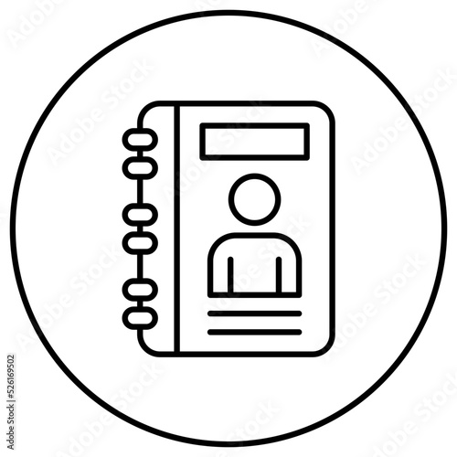 Diary Line Icon