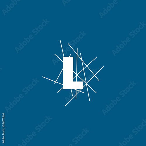 L letter mark conceptual logo vector design. L text with line shape. Letter logo, t-shirt, and graphic element. © Photoay