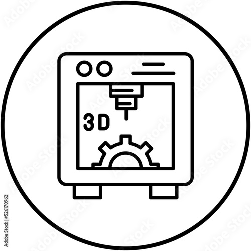 3d Printer Line Icon