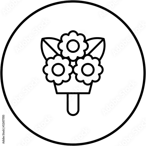 Flower Bouquet Line Icon