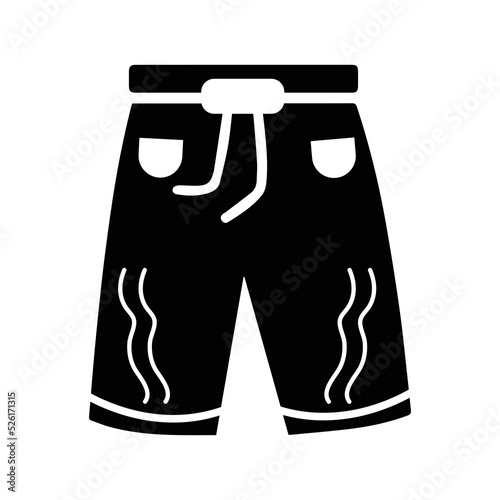 Men wear short pant icon | Black Vector illustration |