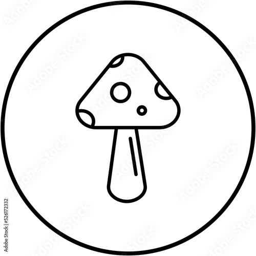 Spring Mushroom Line Icon