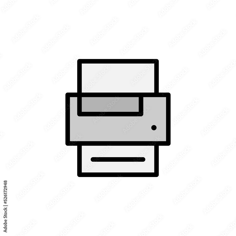 printer icon. Can be used for web, logo, mobile app, UI, UX on white background printer icon. Can be used for web, logo, mobile app, UI, UX on white background