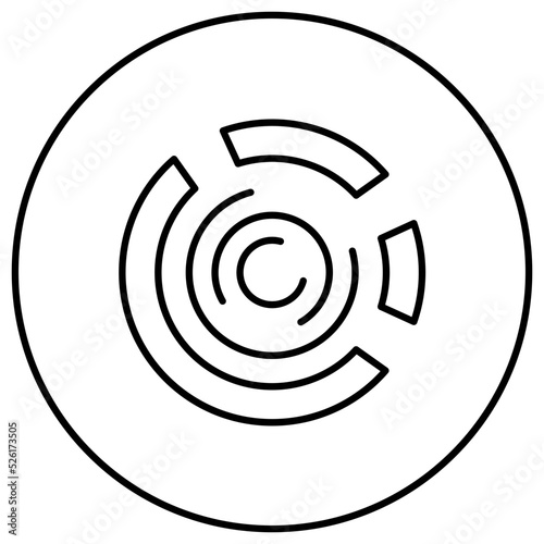 Marked Donut Chart Line Icon