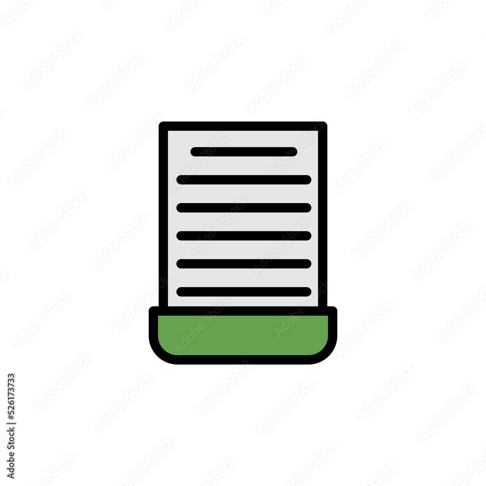 cut, document icon. Can be used for web, logo, mobile app, UI, UX on white background cut, document icon. Can be used for web, logo, mobile app, UI, UX on white background