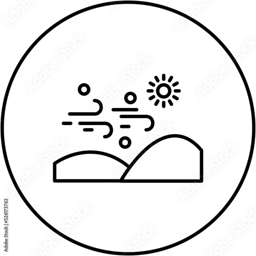 Desert Sandstorm Line Icon