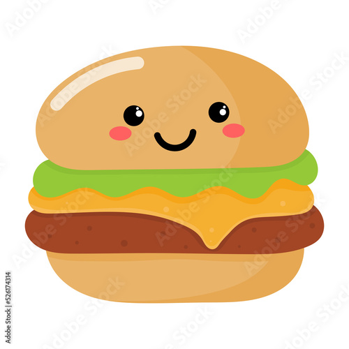Kawaii Cheeseburger icon.