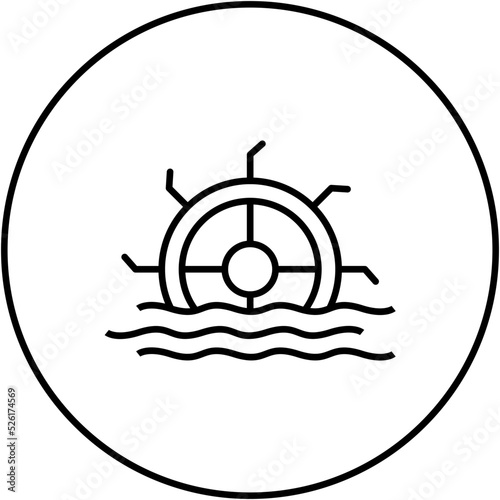 Water Mill Line Icon