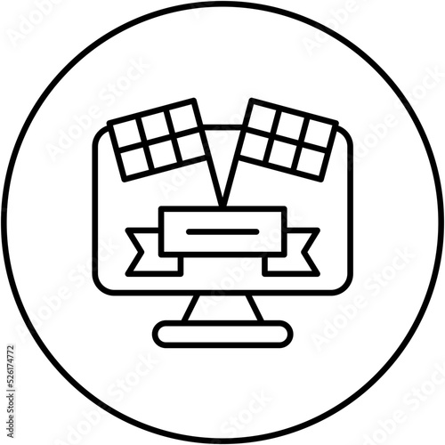 Racing Game Line Icon