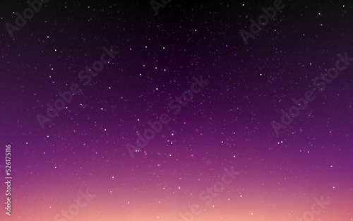 Night sky background. Sunset wallpaper with stars. Blurred starry texture. Abstract space backdrop for poster  brochure or website. Vector illustration