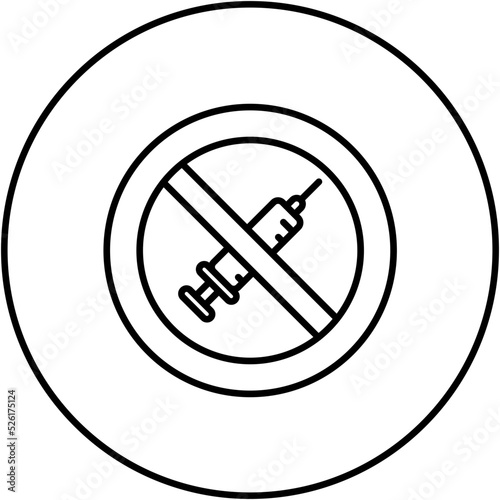 No Steroids Line Icon