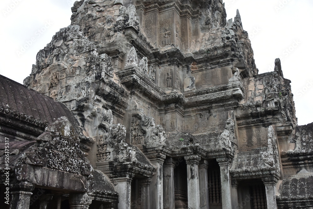 Lower Portion Detail of One Angkor Wat Tower, Siem Reap, Cambodia