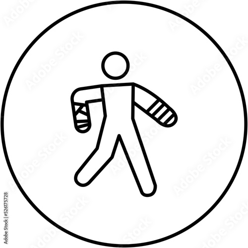 Broken Arm Line Icon