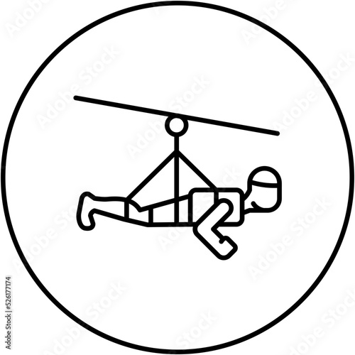 Zipline Line Icon