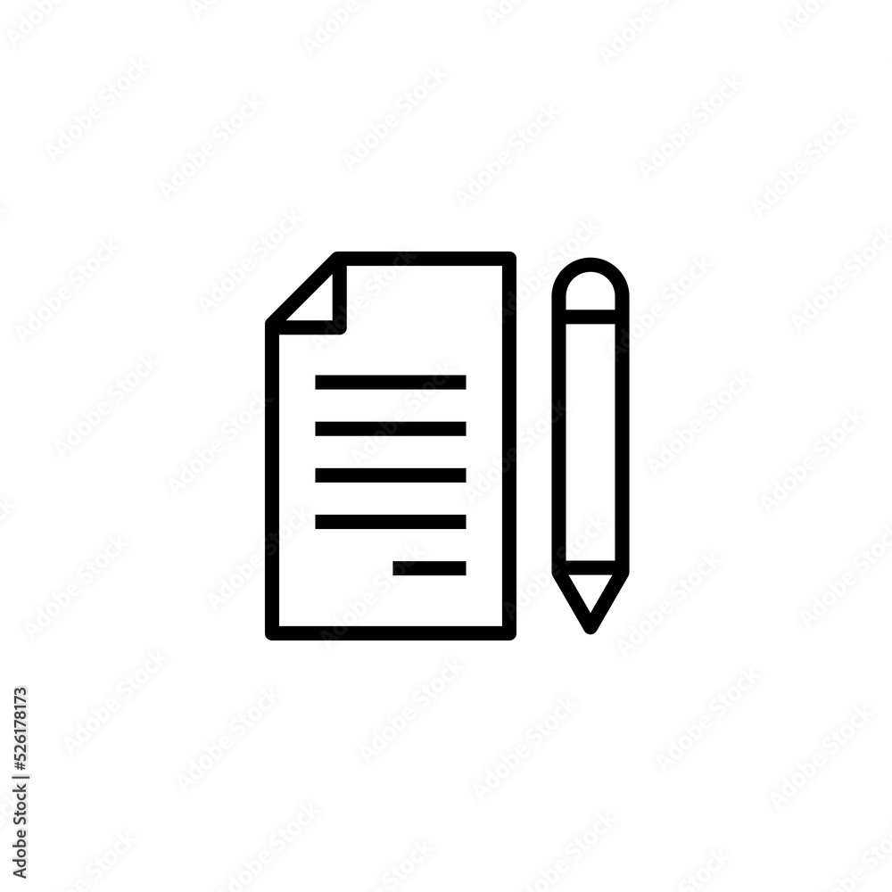 Document line icon isolated on white background Document line icon isolated on white background