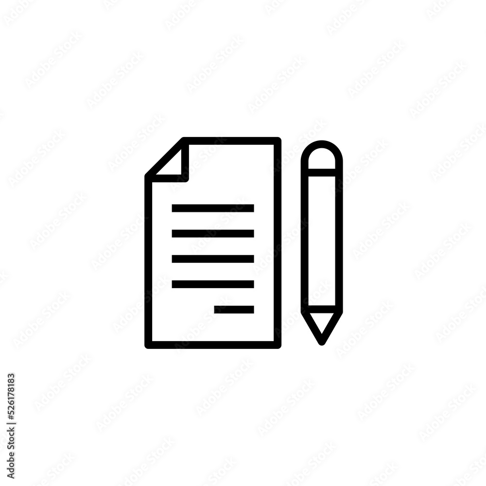 Document line icon isolated on white background Document line icon isolated on white background