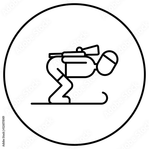 Biathlon Line Icon