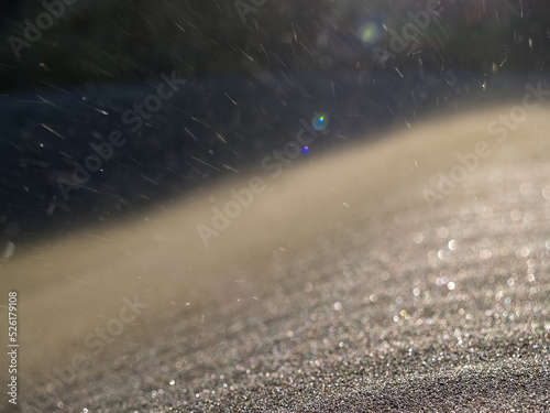 Glistening black sand ripples into sun © Brian Scantlebury