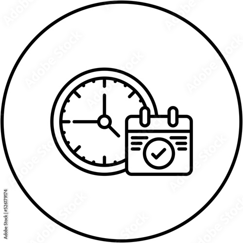 Time Plan Line Icon