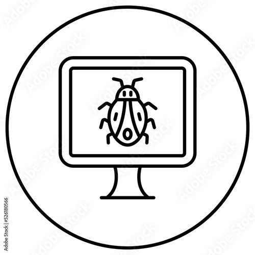 Computer Bug Line Icon