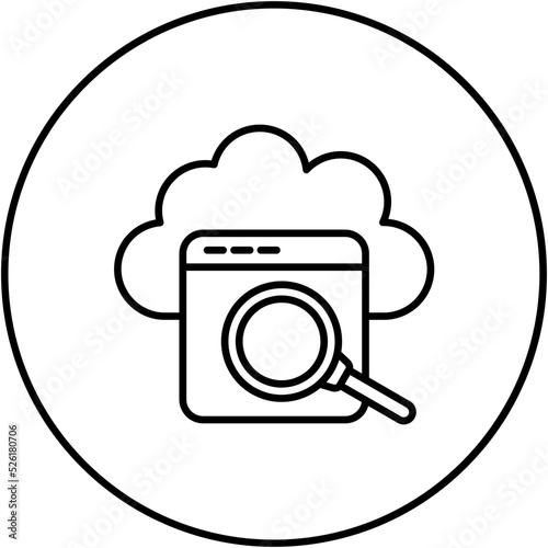 Cloud Search Line Icon