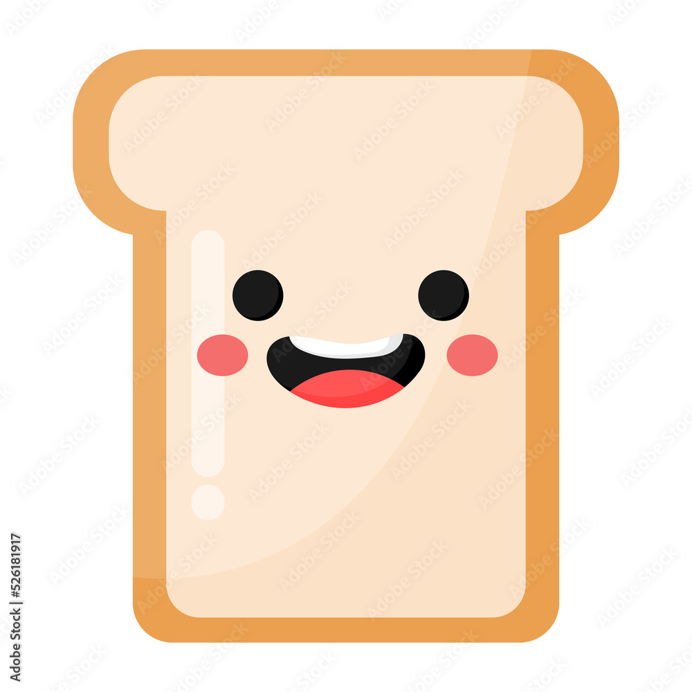 Kawaii Bread icon. Kawaii Bread icon.