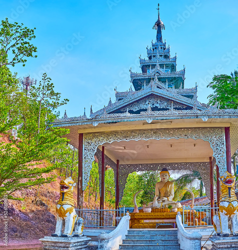 The image house of Wat Phrathat Doi Kong Mu Temple, Mae Hong Son, Thailand photo