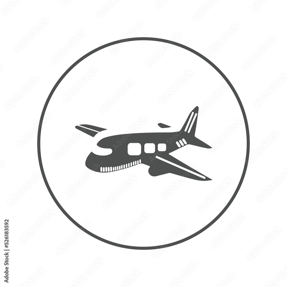 Fototapeta premium Passenger carrier aircraft icon | Circle version icon |