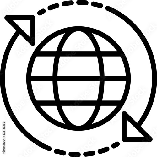 Globe Arrows Vector Icon