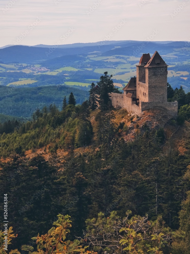 Castle in the mountains in the Czech republic 