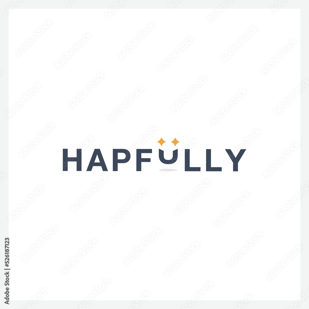 happy logo design vector template
