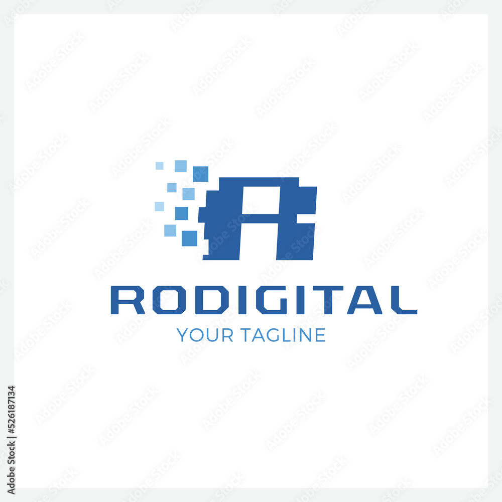 Letter R digital logo concept Letter R digital logo concept