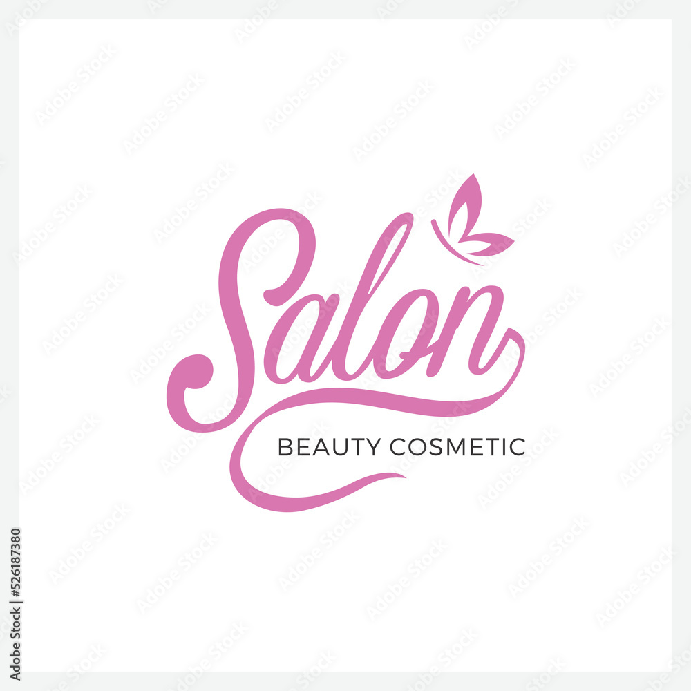 Word mark salon beauty logo cosmetic business