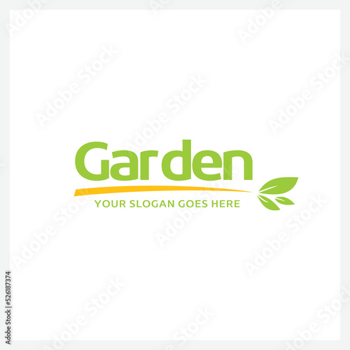 Word mark garden logo minimalist