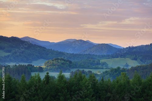 Fototapeta Naklejka Na Ścianę i Meble -  spring morning in the mountains, Bieszczady