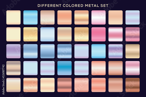 Big set of colorful metallic gradients.