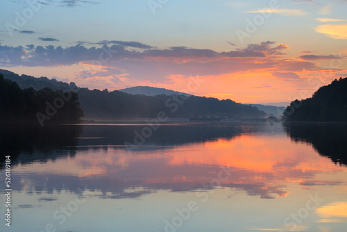 sunset over the lake