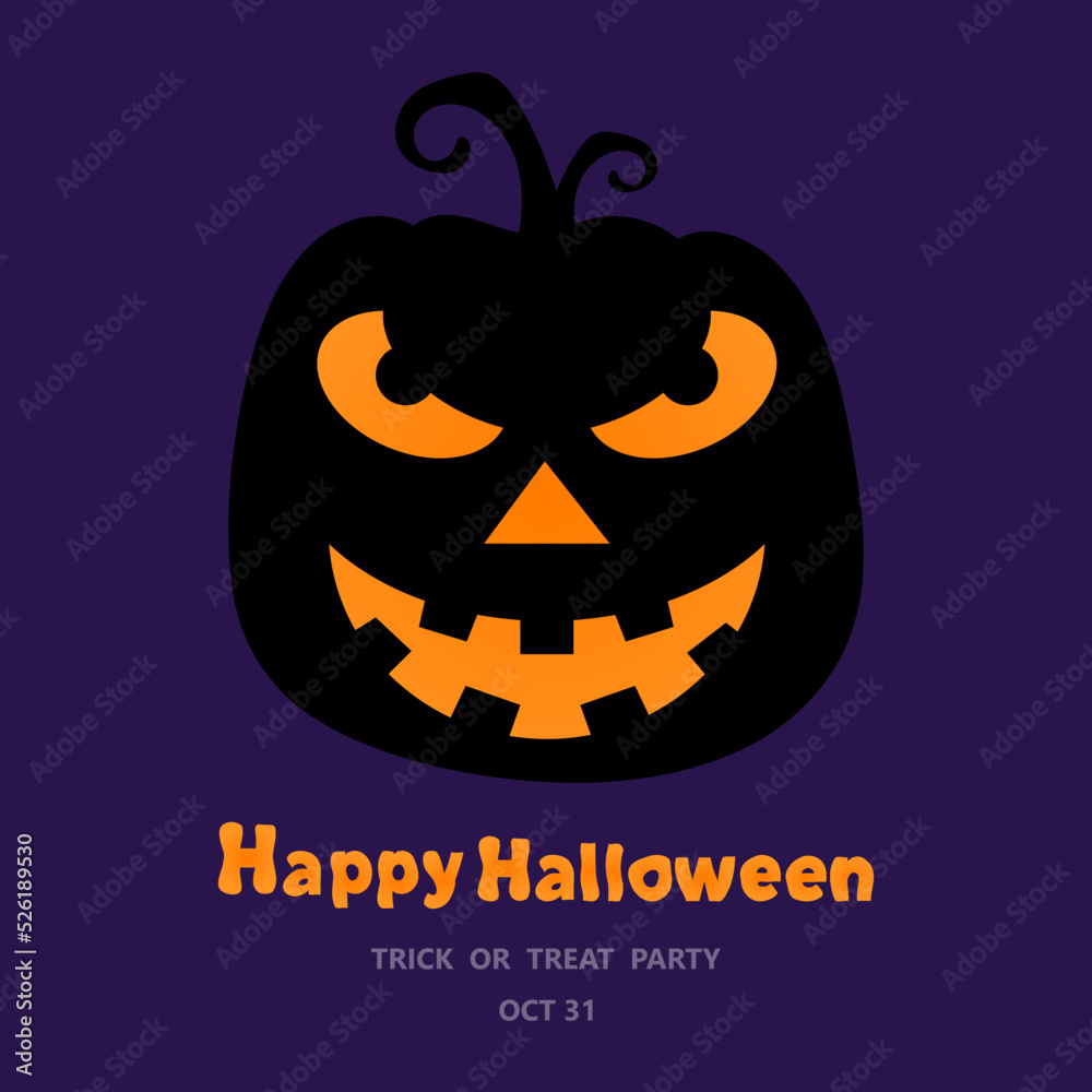 Halloween Party Design template, with pumpkin and place for text. Vector illustration Halloween Party Design template, with pumpkin and place for text. Vector illustration