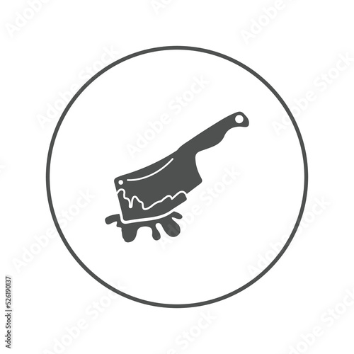 Meat axe cutting chapati icon | Circle version icon |