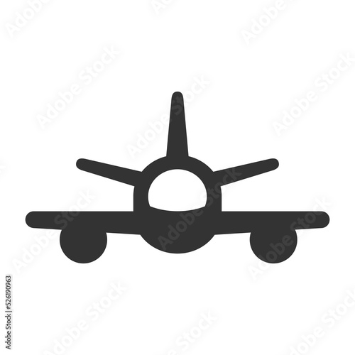 Airplane black icon commercial transportation.
