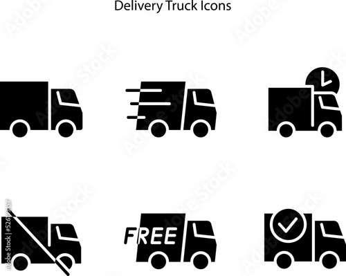 Delivery truck icons isolated on a white background. delivery truck glyph icon, delivery truck symbol for logo, web, app, UI. 