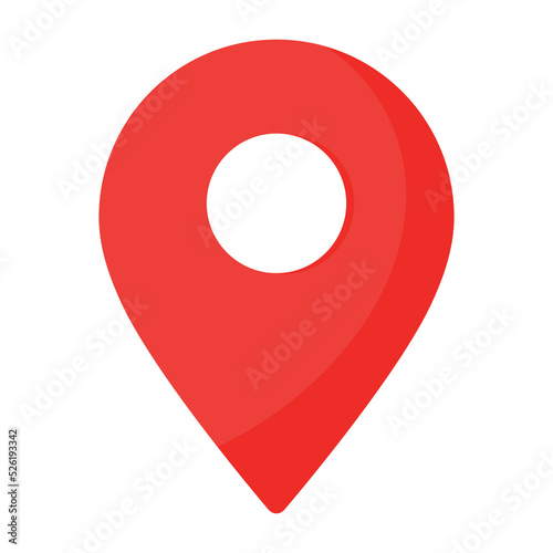 Red map pointer icon simple location mark gps.